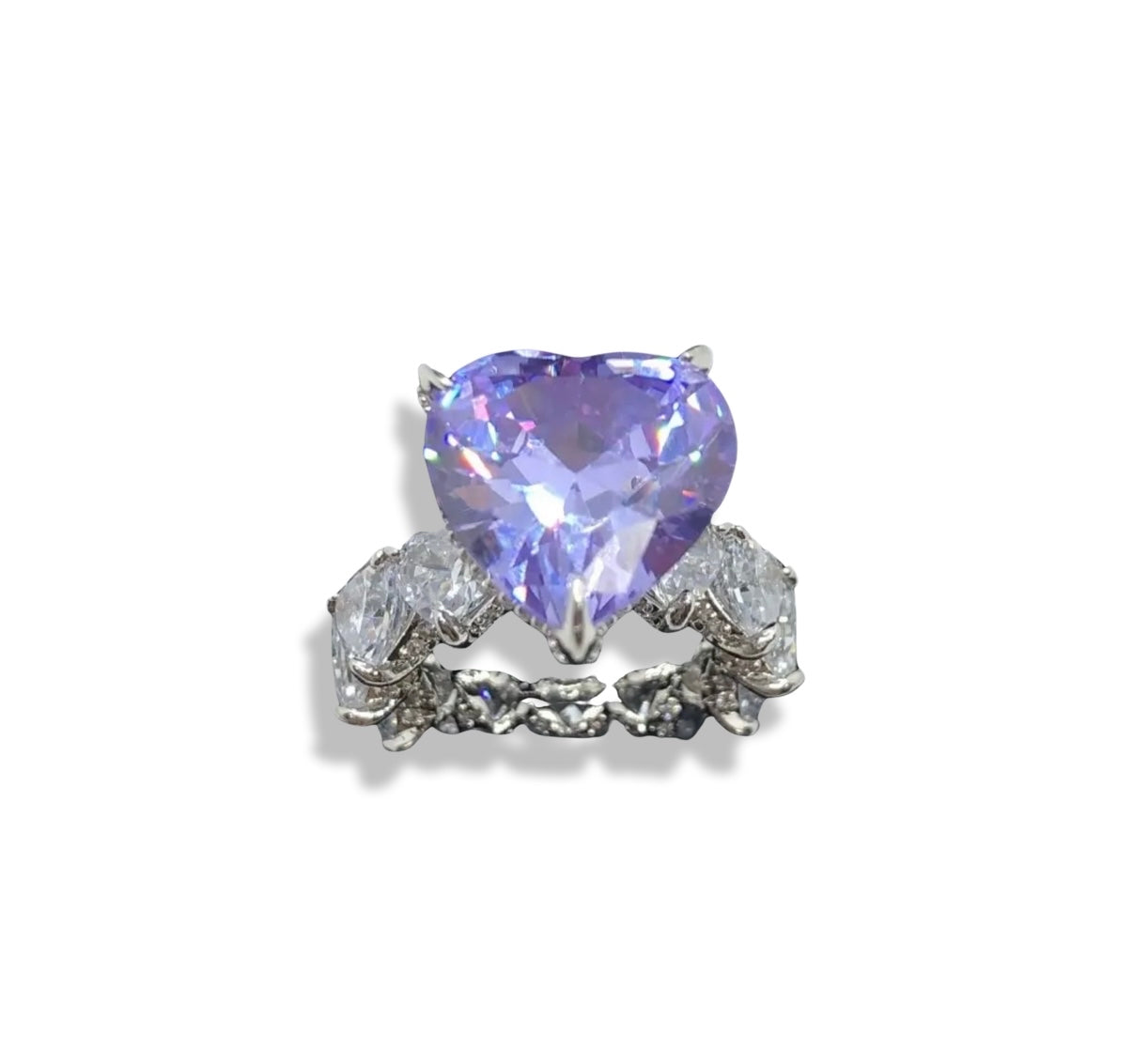 XL ICY HEART RING