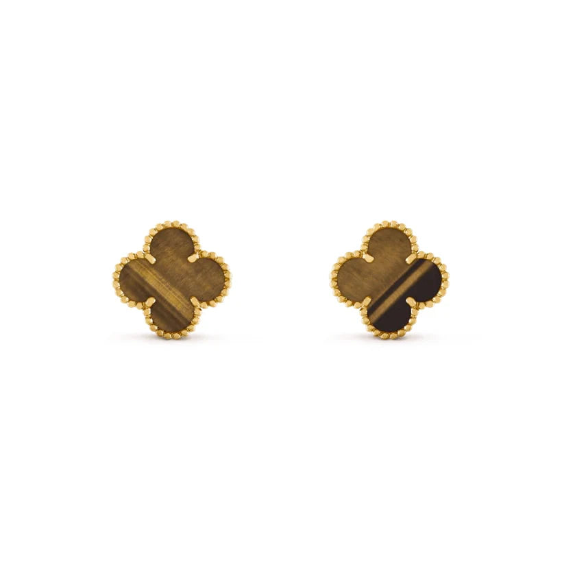 GOLD PLATED-COLOURFUL CLOVER EARRINGS