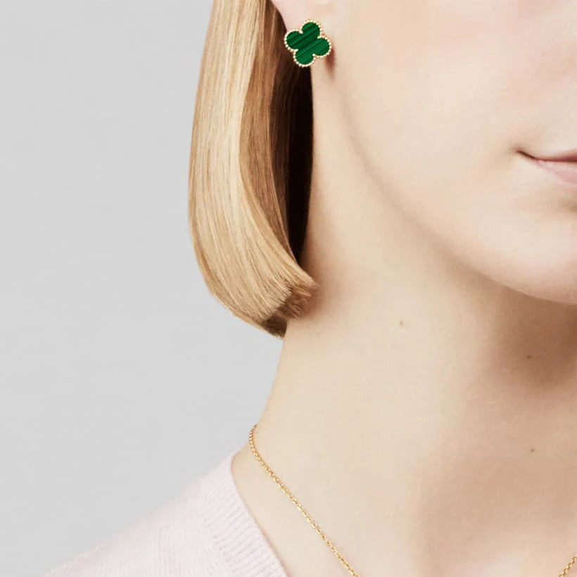 GOLD PLATED-COLOURFUL CLOVER EARRINGS