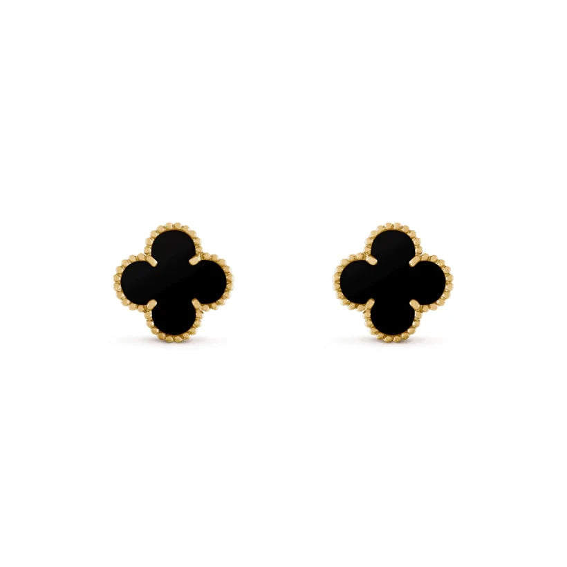 GOLD PLATED-COLOURFUL CLOVER EARRINGS