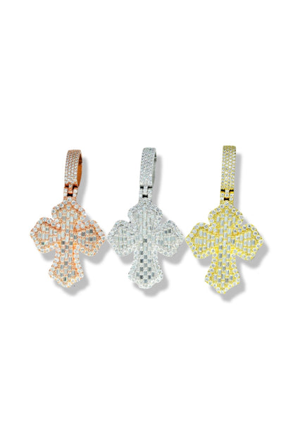 .925 LARGE CROSS PENDANT VVS LAB STONES