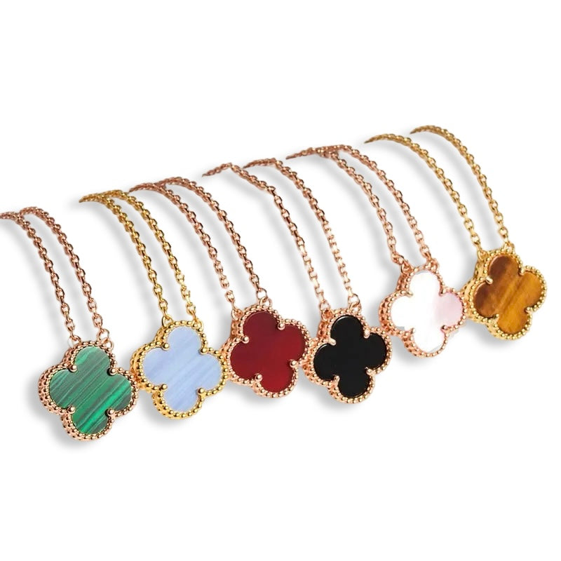 COLOURFUL SINGLE CLOVER NECKLACE