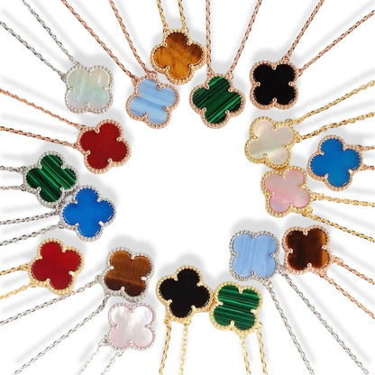 COLOURFUL SINGLE CLOVER NECKLACE