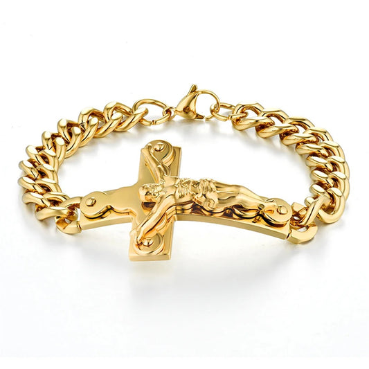 STAINLESS CRUCIFIX BRACELET