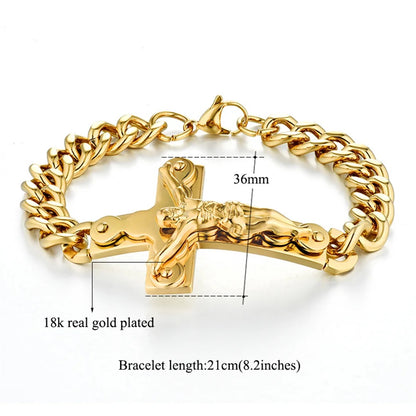 STAINLESS CRUCIFIX BRACELET