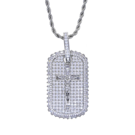 ICED OUT SQUARE CRUCIFIX PENDANT