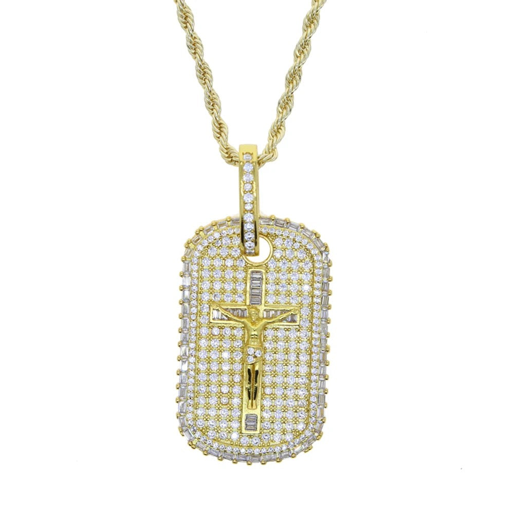 ICED OUT SQUARE CRUCIFIX PENDANT