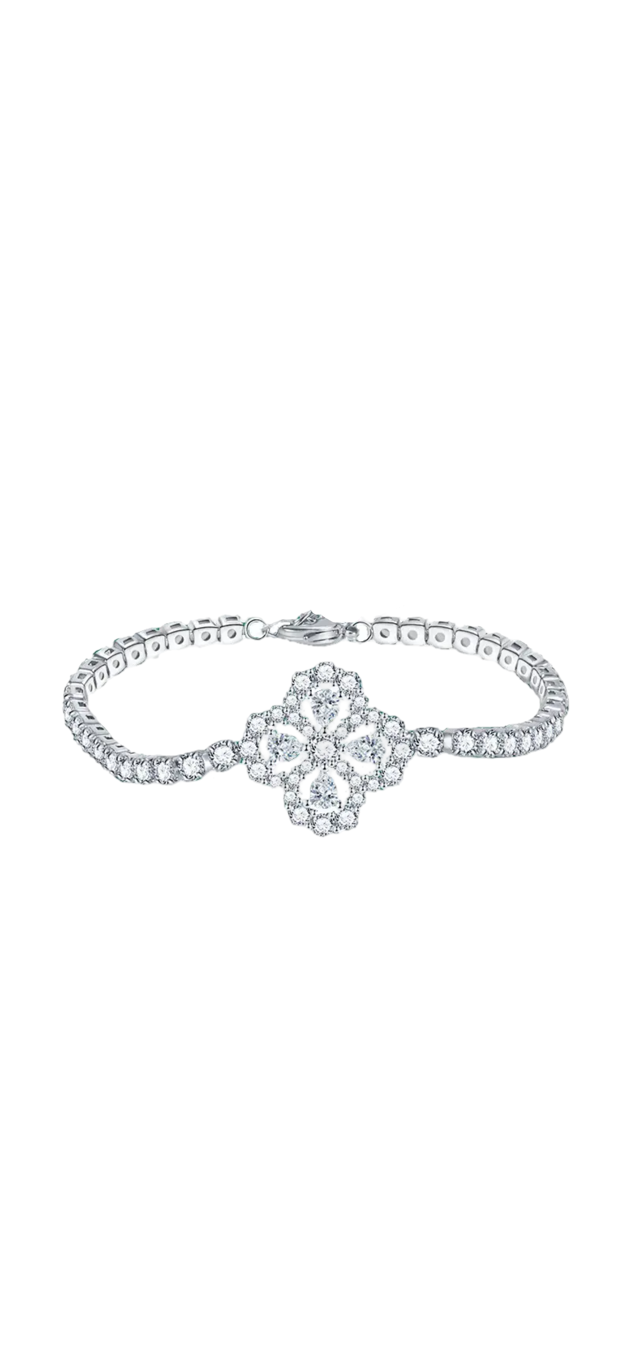 DIAMOND TENNIS CLOVER BRACELET