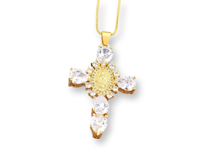 VIRGIN MARY DIAMOND CROSS