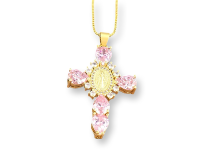 VIRGIN MARY DIAMOND CROSS