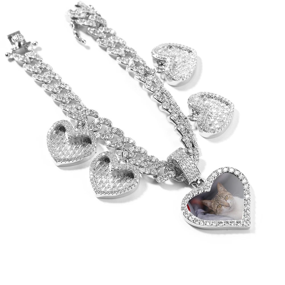 MEMORY HEARTS CUBAN BRACELET