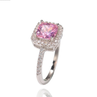 SQUARE CRYSTAL DIAMOND RING