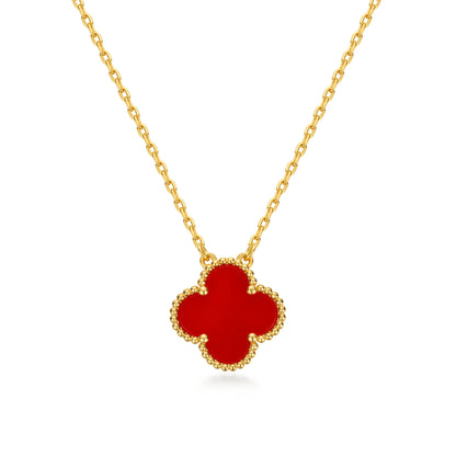 COLOURFUL SINGLE CLOVER NECKLACE