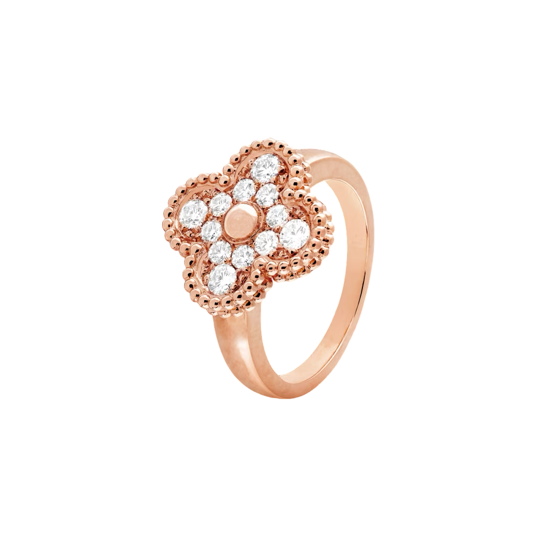 ROSEGOLD ICY CLOVER RING