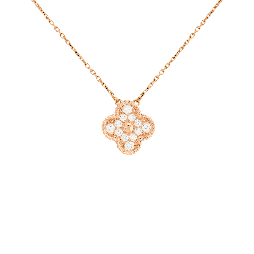 ICED OUT SINGLE CLOVER NECKLACE