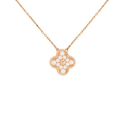 ICED OUT SINGLE CLOVER NECKLACE