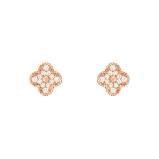 ROSEGOLD ICY CLOVER EARRINGS