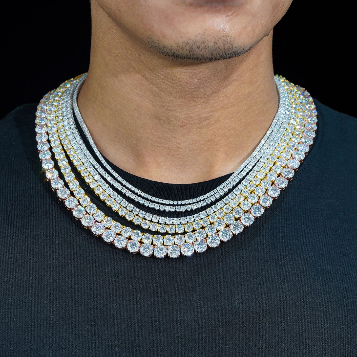 .925 TENNIS CHAIN NECKLACE VVS LAB STONES