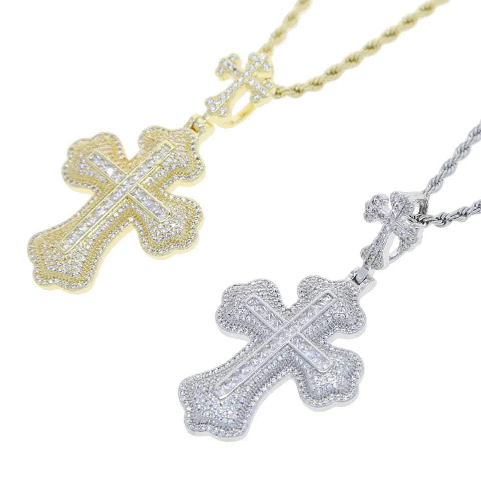 ICY CROSS STACK PENDANT