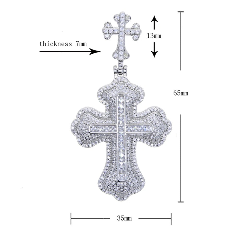 ICY CROSS STACK PENDANT