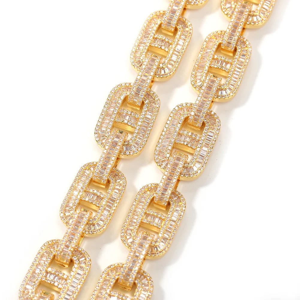 MIAMI CUBAN LINK BAGUETTE NECKLACE - officialdripdoll