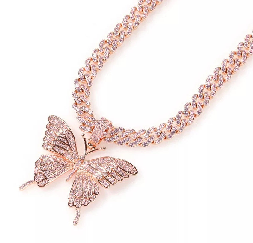 ICY BUTTERFLY NECKLACE - officialdripdoll